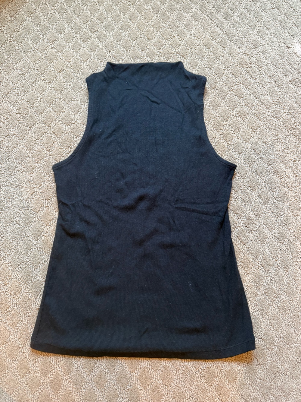 a new day Black Ribbed Mock Neck Tank Top